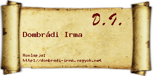 Dombrádi Irma névjegykártya